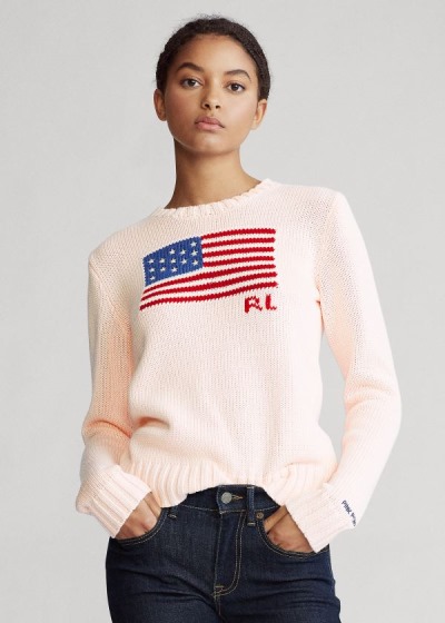 Sueter Ralph Lauren Mujer Rosas - Pink Pony Flag Cotton - ENWZP7094